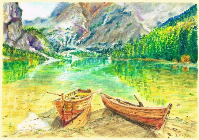 Norway. Oil Pastel.