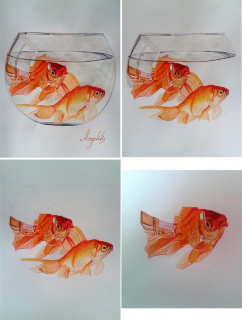 Goldfish in fishbowl