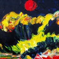 Time of the red moon. Oil on canvas, 40-60, 2008. (Pljmper short, sensitive perception).